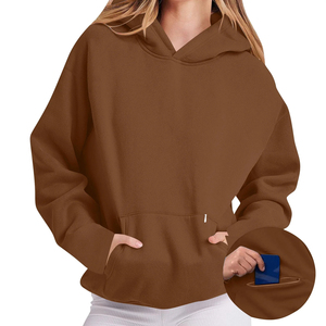Plain Pullover Hoodies <b>Clothing</b> Manufacturers Custom Fleece Puff Graphic Logo Drop Shoulder Plus Loose Oversized Women's Hoodies - Product Image 6
