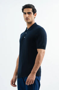 Polo de punto en blanco personalizado para hombre al por mayor, Polo de manga corta informal de punto de algodón, nuevo verano a la moda, color sólido - Product Image 2