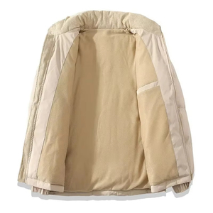 Chaqueta Bomber de Lona Personalizada al por Mayor para Hombre, Estilo Casual Vintage con Logotipo Frontal - Product Image 5
