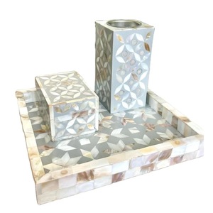 Ensemble de brûleur à encens Bakhoor de style arabe avec incrustation de nacre, bois d'agar et bois de santal, pour le Ramadan et l'Aïd, Inde - Product Image 6