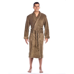 <b>Men</b> Flannel Bath Robes Winter 2025 Plus Size Thickened Long Flannel Couple Robe With Coral <b>Velvet</b> Bathrobe Customized OEM - Product Image 1