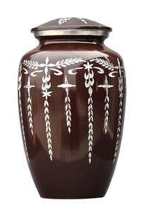Urnas de Metal de Primera Calidad, Urnas Conmemorativas para Cenizas Humanas y de Mascotas a Precios Asequibles, Color Marrón Brillante Plateado - Product Image 2
