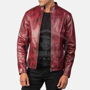 Veste en cuir de vache véritable originale de haute qualité, streetwear pour hommes, broderie classique, mode, usage extérieur, col montant, hiver - Product Image 3