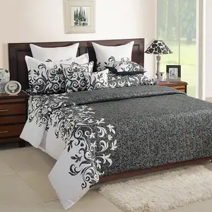 best quality Classic Beauty Swayam Zinnia New Design Double Quilted Microfiber Bed Sheets Bedding Set Queen Size