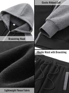 Sudadera con capucha transpirable Eco-Friendly Impreso Patrón sólido Invierno Peso pesado SWEATSUIT Técnica de diamantes de imitación Ligero - Product Image 5