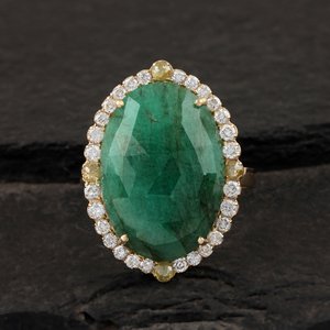 Anillo de Diamantes de Oro Amarillo Sólido de 14k con Engaste Pavé, 7.66 Ct. Corte Brillante Redondo, Joyería Fina Certificada - Product Image 5