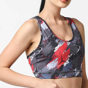 Soutien-gorge de sport sans couture à maintien moyen pour le yoga et le fitness, grande taille, extensible dans les quatre sens, en élasthanne/nylon, pour femme, devant simple - Product Image 5