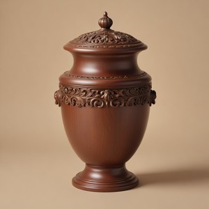 โกศใส่ศพพร้อมไม้แข็งทำด้วยมือรูปทรงกลมทำด้วยมือออกแบบเฉพาะขี้เถ้ามนุษย์สำหรับขาย - Product Image 3