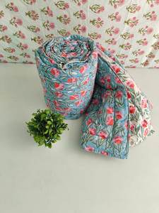 Couvre-lit matelassé Razai imprimé à la main, couvre-lit confortable, cadeau de literie - Product Image 5