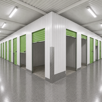 Grandes portes enroulables d'angle vert clair en acier, modernes, pour entrepôt, casier de rangement, compartiments modulaires, unité de stockage multi-entrepôt pour écoles