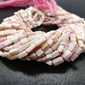 Perles rectangulaires lisses en opale rose naturelle polie de haute qualité avec couleur rose tendre pour la fabrication de bijoux et l'artisanat de bricolage - Product Image 3