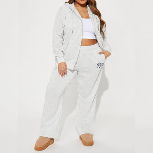 Ensemble de survêtement à capuche oversize pour femme, qualité supérieure, hiver, uni, 100% coton biologique, deux pièces, jogging uni - Product Image 1