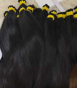 Extensiones de cabello humano liso negro azabache a granel VIP Venta al por mayor Proveedor de precio Cabello Remy de seda plana 100g VQ Cabello - Product Image 5