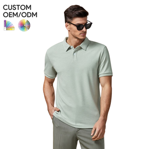 เสื้อเชิ้ตแขนสั้นลำลองผู้ชายแบบเรียบง่าย รับผลิตแบบ OEM ODM |   ผ้าถักจากผ้าฝ้าย 100% พิมพ์ลายโลโก้ด้านหน้าด้วยเทคนิคการถ่ายเทความร้อน - Product Image 1