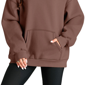 Personalizado al por mayor de peso pesado 100% algodón mujeres sudaderas con capucha de gran tamaño sudaderas con capucha térmicas fabricante de ropa de mujer - Product Image 6