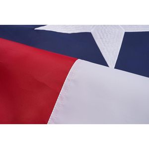 Bandera de Texas de 3x5 pies con flecos dorados, estrellas bordadas personalizadas, 4 filas de puntadas inferiores, para uso en interiores, hecha en EE. UU. - Product Image 5