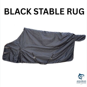 Winter <b>Stable</b> Rug for <b>Horses</b> Black with Cotton Filling Nylon Lining and Polycotton Shell - Product Image 2