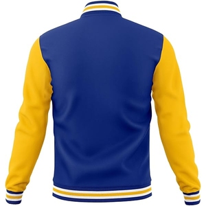 Vente en gros de veste universitaire de baseball unisexe en toile 100% coton à fermeture éclair personnalisable sur le devant du collège d'hiver - Product Image 2