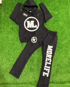 ชุดวอร์มลำลองแบบมีฮู้ดสำหรับผู้ชาย ผ้าฝ้ายฟลีซ 100% แห้งเร็วและระบายอากาศได้ดี - Product Image 4