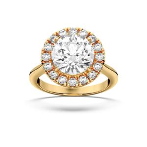 Anillo de compromiso de diamante de corte redondo de moissanita de 4,70 quilates, de quilates, hecho en oro sólido de 10K,14K,18K (Centro 4.00CT) - Product Image 1