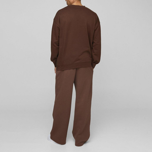 Sweat-shirt en coton pour hommes OEM avec logo personnalisé col rond et épaules tombantes manches longues pour l'hiver - Product Image 3