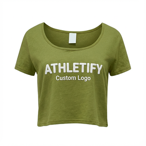 Women's Loose Fit Breathable Cotton T-shirt with Scoop Neck <b>Short</b> <b>Sleeves</b> Customization Colors for Summer & Daily Wear - Product Image 1