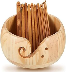 Handcrafted wooden yarn <b>storage</b> bowl portable lightweight tabletop decoration & <b>knitting</b> yarn <b>storage</b> holder use Customized wood - Product Image 2