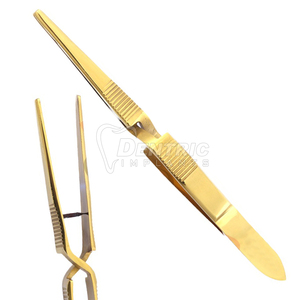 Pince de Debakey cardiovasculaire manuelle en acier inoxydable revêtue d'or de 12cm avec broche d'alignement 5.3 implants dentriques modèle DI-CVSI184 - Product Image 5