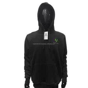 Sweat à capuche noir personnalisé avec logo, en molleton de coton, style streetwear décontracté, OEM ODM, sweats à capuche et sweat-shirts pour hommes - Product Image 1