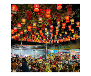 Gran oferta 2025 linterna vietnamita Hoi An de bambú de seda LED linterna colgante para exteriores Premium Hoi An linterna de bambú de seda al por mayor - Product Image 3