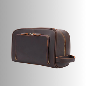 Wholesale Premium Quality Vintage Genuine Leather Large Fashion Dopp Kit Handcrafted Cowhide Travel for Bag Zipper Heavy - Product Image 6