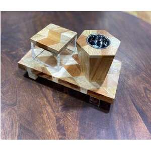 Ensemble de brûleurs à bakhoor islamiques de luxe, incrustation de nacre, fait main, écologique, plateau complet en bois et acrylique, pour cadeau arabe - Product Image 3