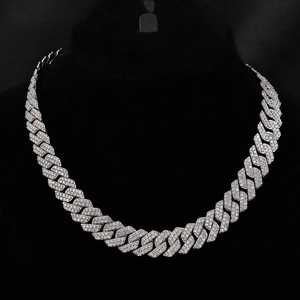 Collar de Cadena Cubana de Lujo con Moissanita de 30 Quilates en Rodio, Joyería Ortodoxa de Estilo Hip Hop, Aspecto de Diamante VVS, Regalo para Fiestas, Plata de Ley - Product Image 1