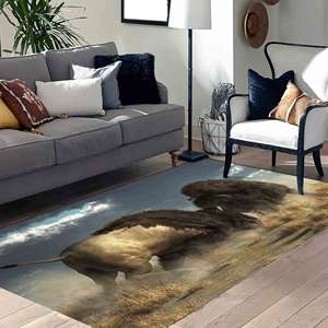 Tapis Bronze Two Bisons : Tapis d'intérieur imprimé personnalisé antidérapant, avec poils doux - Product Image 1