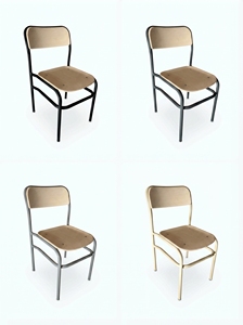 ARSU Modern Commercial Height Adjustable Student Chair Powder Coated Finish Tapered Legs Metal Frame School Hospital Apartment - Product Image 2