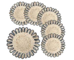 Mantel de mesa natural hecho a mano con jacinto de agua tejido mantel de mesa de Vietnam manteles individuales de ratán redondos - Product Image 1