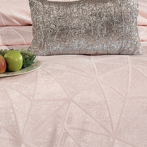 Guzide Lisa Salmon Pink 4-Piece Customized Classic Luxury Home <b>Bedspread</b> <b>Set</b> 100% Chenille Organic Woven Striped Washable - Product Image 4