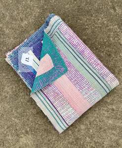 ผ้าห่ม Kantha แบบดั้งเดิมของอินเดีย เย็บด้วยมือสําหรับตกแต่งบ้าน - Product Image 6