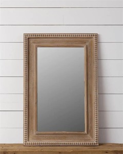 Miroir de salle de bain en bois fait main Art déco avec épaisseur et bordure personnalisables - Product Image 1
