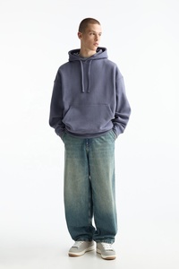 Vente en gros 100% coton pull à capuche surdimensionné pour hommes pour violet brume couleur thermique hiver Style solide motif Logo personnalisé imprimé - Product Image 2