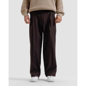 กางเกงพลีทเอวสูงทรงเข้ารูป ผ้าฝ้ายน้ำหนักเบา ตกแต่งสไตล์วินเทจ ซิป ขอบเอวยางยืด ไซส์ XL ตะเข็บเย็บสีเดียวกัน - Product Image 2