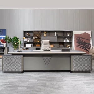 Escritorio Ejecutivo Ergonómico Modular de Madera MDF, Extensible en Forma de L, Mesa de Oficina de Lujo, Estación de Trabajo Comercial Duradera - Product Image 2