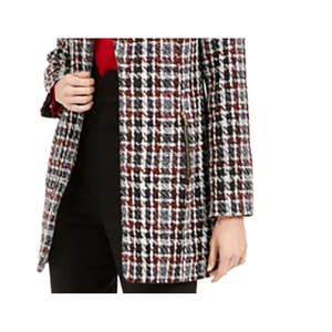 Giacca Topper in Tweed Rosso a Quadri Calvin Klein per Donna, Tessuto Intrecciato, Stile da Ufficio per la Stagione Autunnale, Taglia 14 - Product Image 3