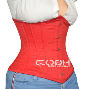 Corset léger en coton rouge sous le buste pour mariage - Product Image 5