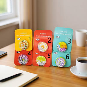 Soporte Magnético Circular para Teléfono con Diseño de Flores y Base de Arena Fluida - Product Image 2