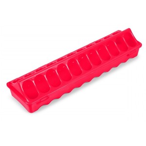 Mangeoire pour poussins en plastique rouge 40 cm - Product Image 1