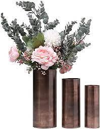 <b>Set</b> of 3 Planter Centerpieces Trumpet Floor <b>Vases</b> for Wedding Decor Metal Solid Metal Antique Finishes - Product Image 6