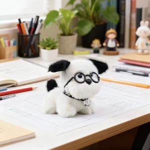 Aika Regalo <span class=keywords><strong>de</strong></span> moda: Peluches <span class=keywords><strong>de</strong></span> cachorro con gafas, Llaveros y Adornos para bolso - Product Image 2