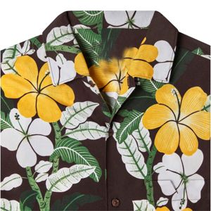 เสื้อเชิ้ตลายดอกและกางเกงว่ายน้ำในชุดกระดุมพิมพ์ลายต้นมะพร้าวประดับต้นปาล์ม Tencel สดใสสำหรับชายหาดสระว่ายน้ำหรือฤดูร้อน - Product Image 4