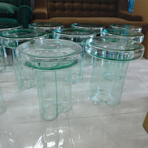 Mesa de centro de cristal Diseño único de pétalos Exquisita mesa auxiliar de cristal moderna de vidrio soplado a mano - Product Image 6
